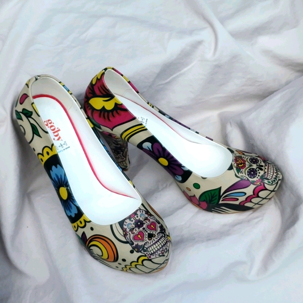 Sugar Skull Pumps (Handmade)